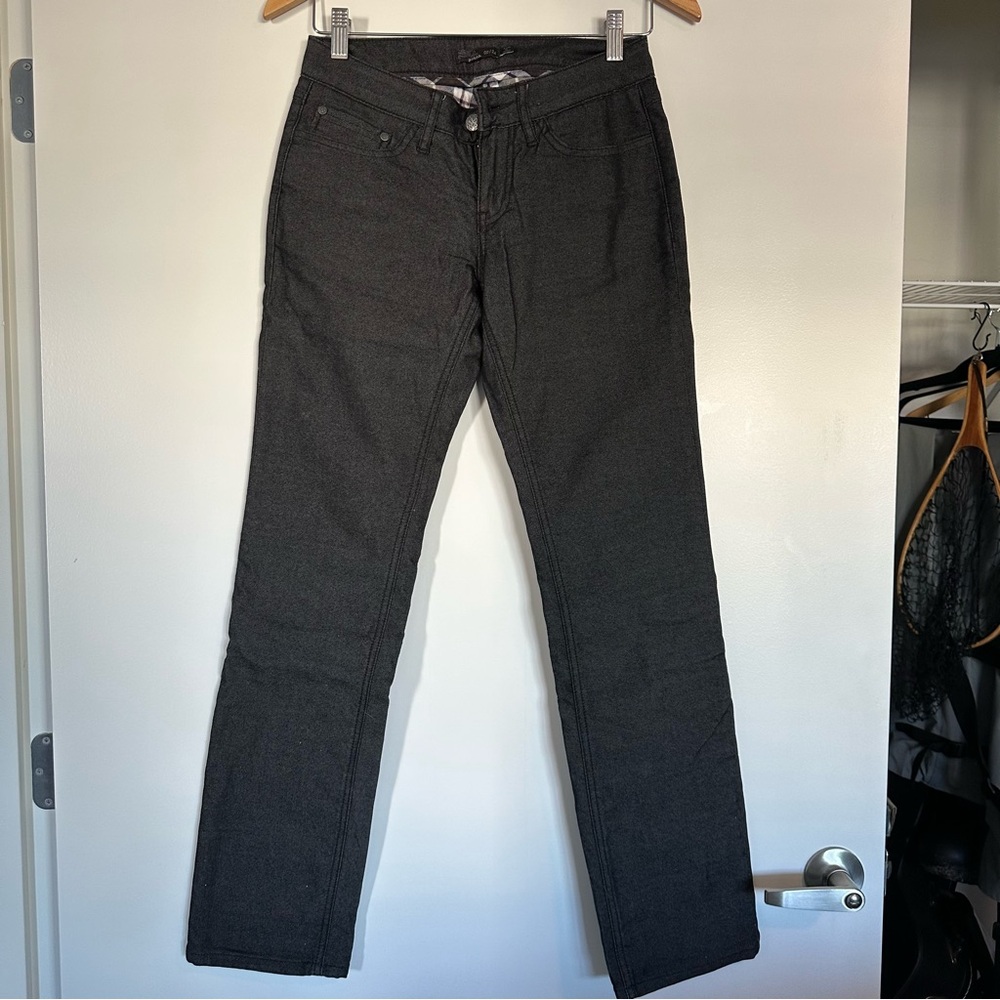 Prana Flannel-lined Charcoal Denim Pants